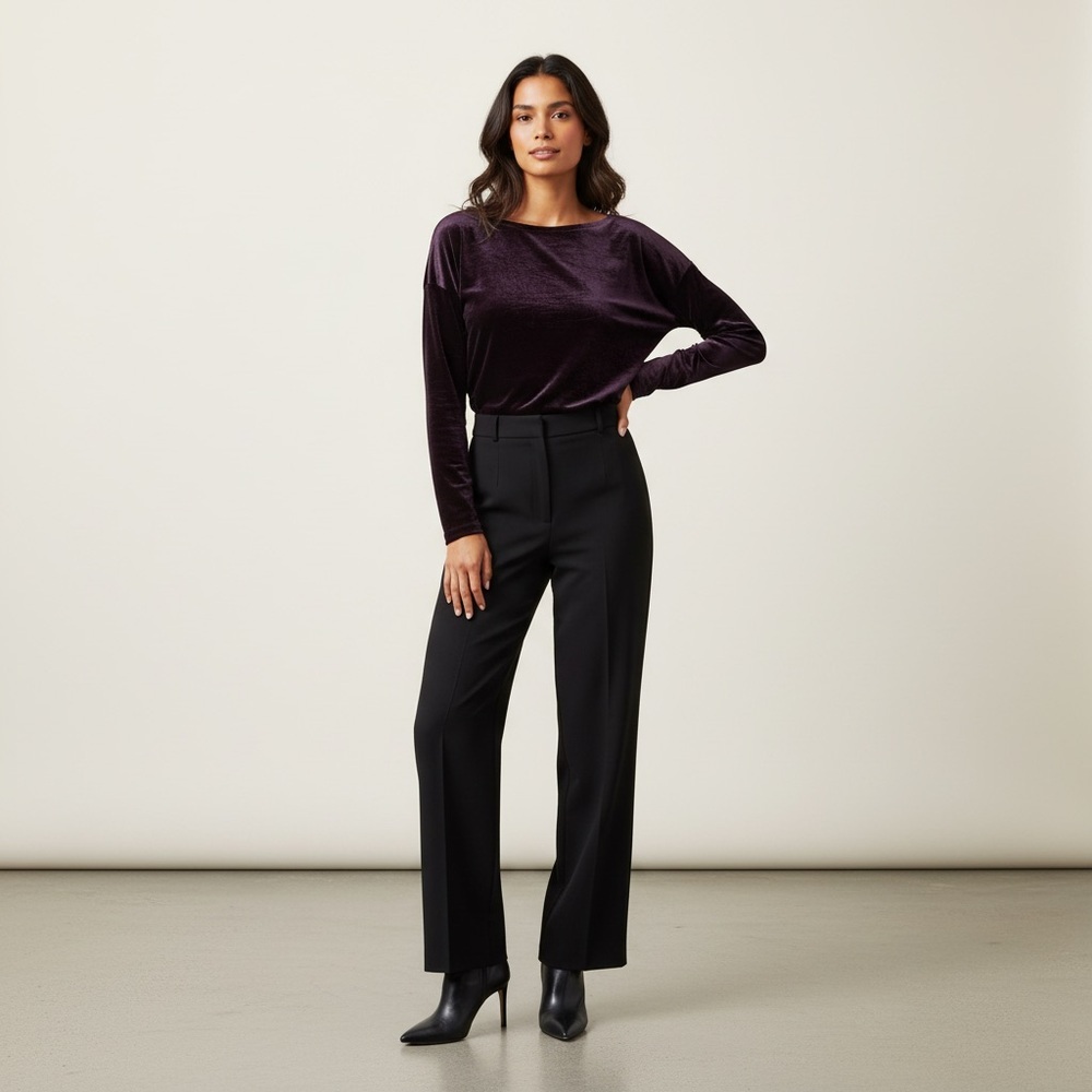 Jules and Leopold purple velvet long sleeve top size large